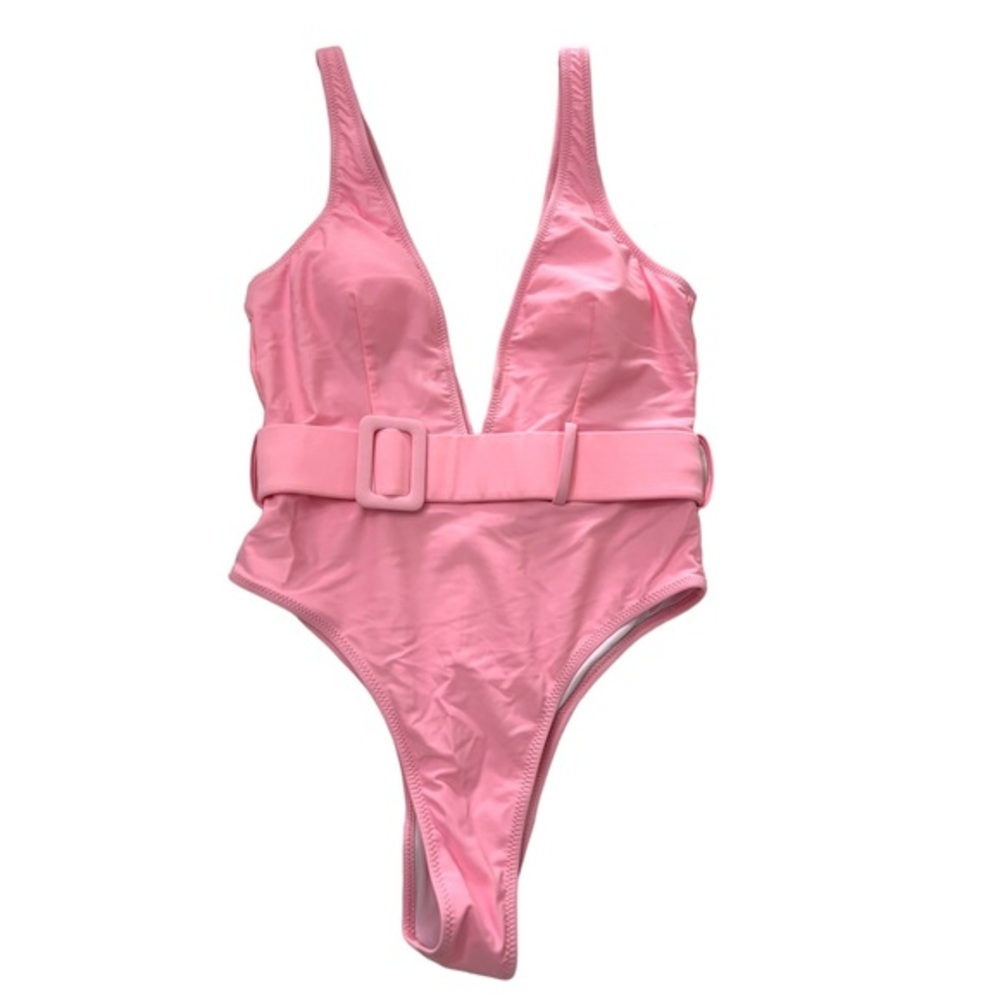 AVANOVA Women's one piece belted bathing suit. Pink Size Small. New with tag.
